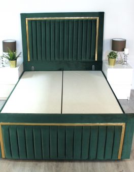 Diane Gold Border Panel Ottoman Gas Lift Bed Frame