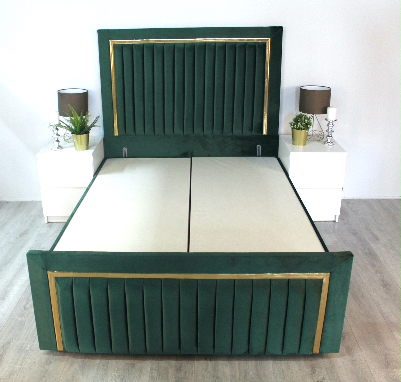 Diane Gold Border Panel Ottoman Gas Lift Bed Frame