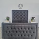 Beaded Bianca Chesterfield Buttoned Ottoman Gas Lift bed Frame