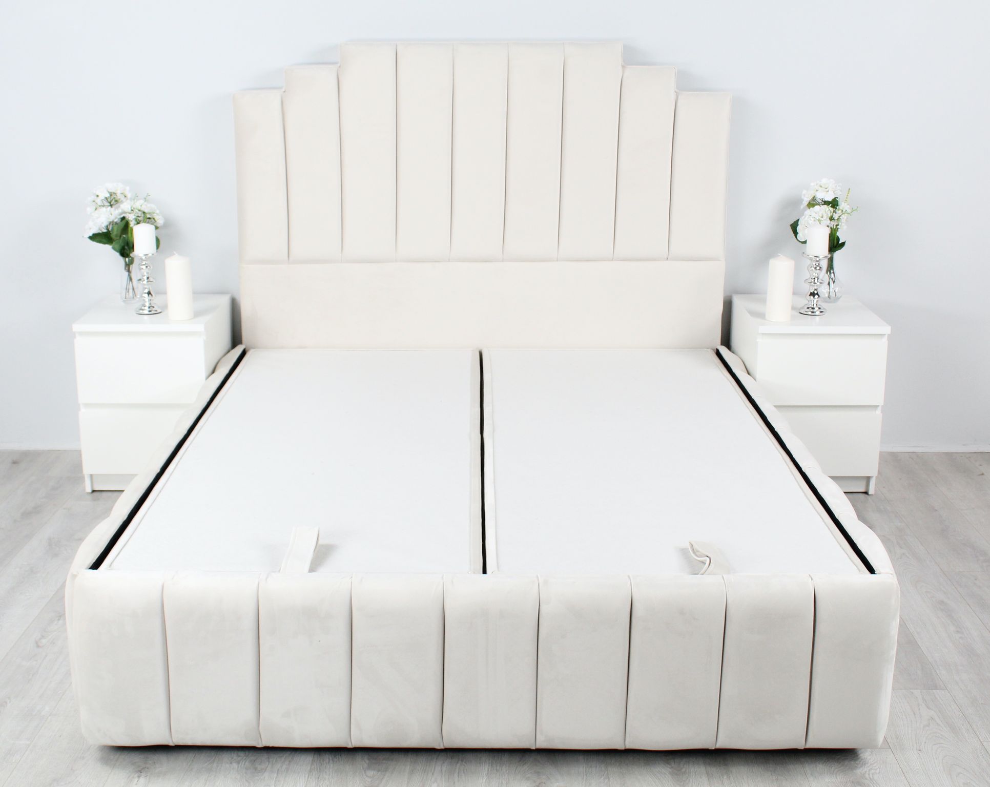 Sykes Strip Crown Ottoman Gas Lift Bed Frame - Image 2