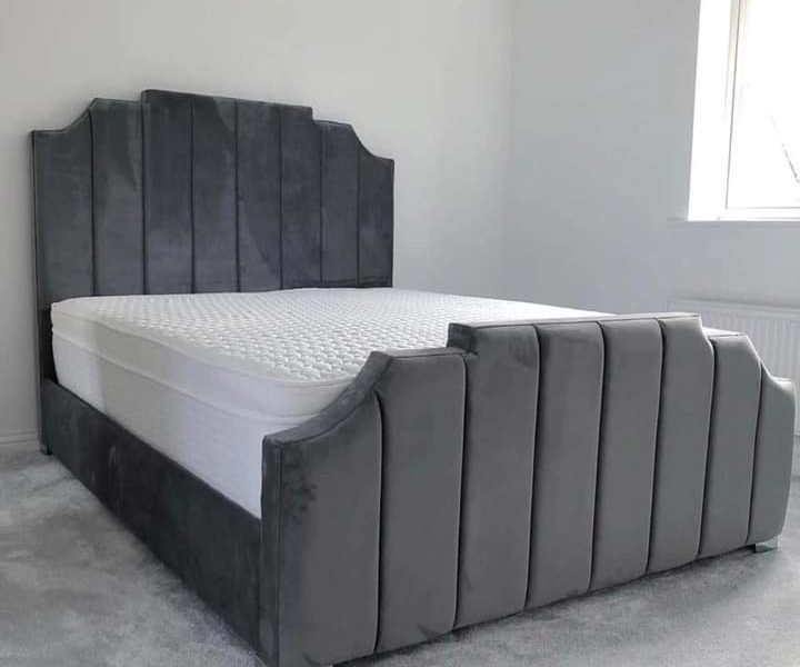 Sykes Strip bed Curved art deco bed frame