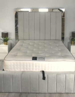 Mirror Panel Border Metal Gas Lift Bed Frame